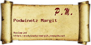 Podwinetz Margit névjegykártya